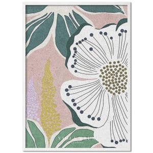 Poster & Frame | Bloom Dusty Rose, Størrelse A3, Ramme White wood