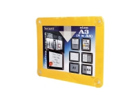 Securit® dobbeltsidet A3 vinduesdisplay ramme i gul