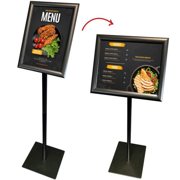 BASIC Infostand A3 - snap ramme profil 25mm, sort